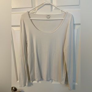 Long Sleeve White J Crew Top Large